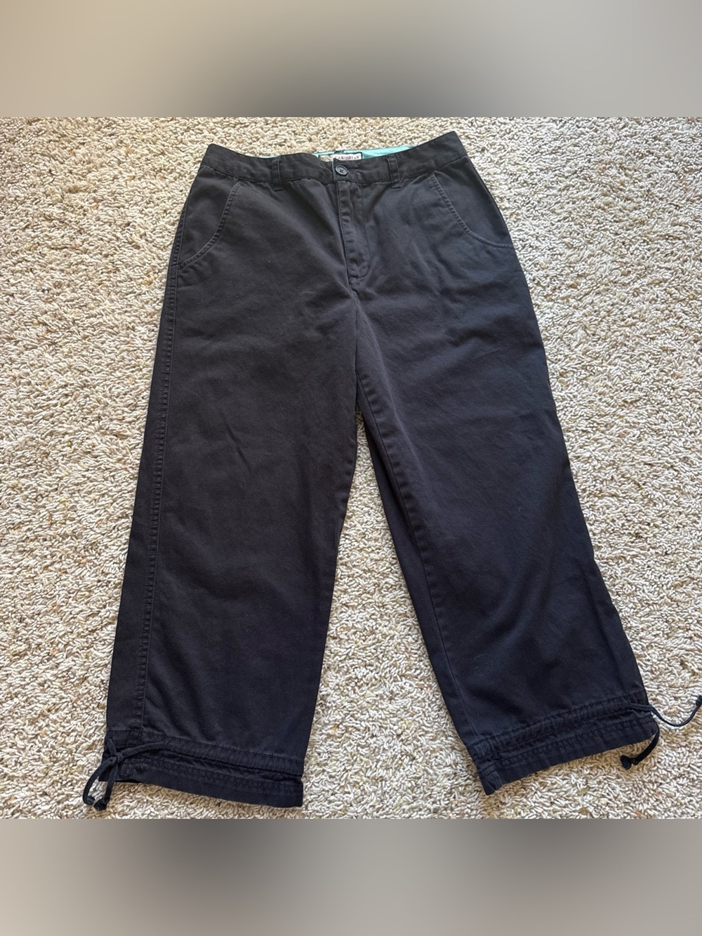 Women’s Caribbean Joe black cotton cropped chino size 8
